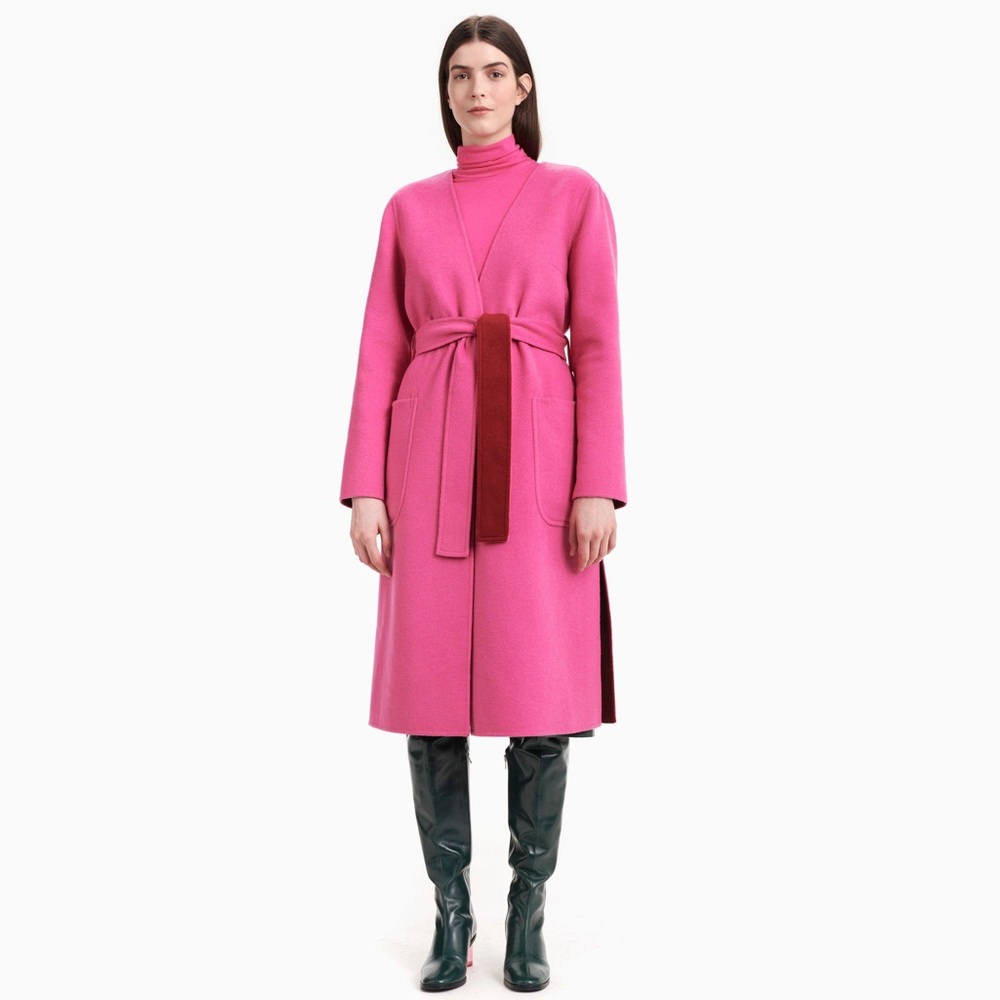 COPY - Marimekko Rversible Long Coat Red and Pink